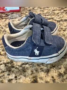 Polo by Ralph Lauren Denim Blue Kids Velcro Sneakers
